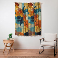 A Floral Palette of Colorful Petals Window Curtain