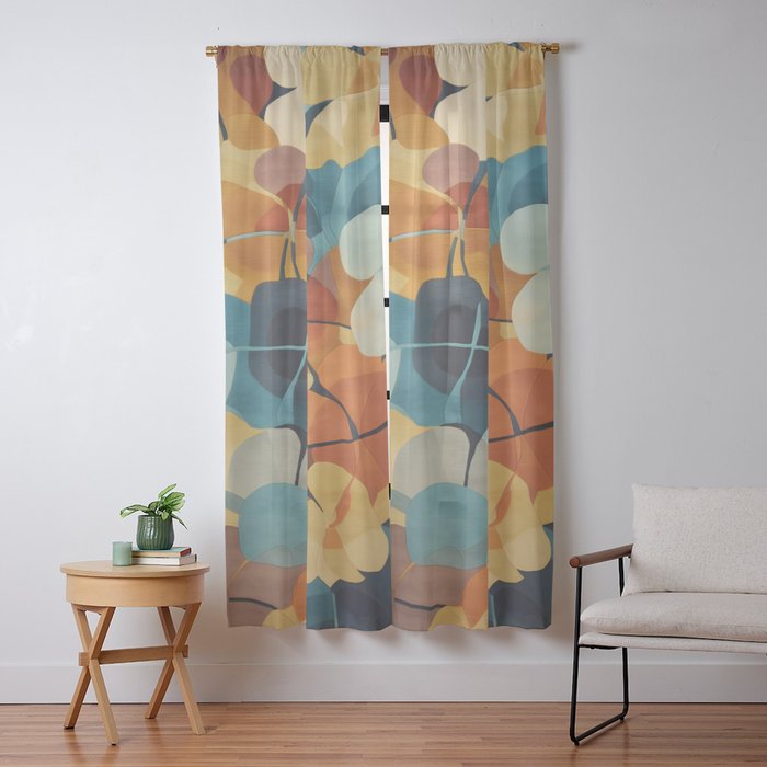 A Floral Palette of Colorful Petals Window Curtain