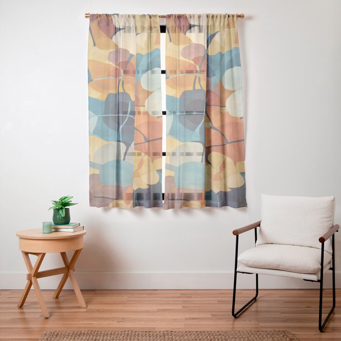 A Floral Palette of Colorful Petals Window Curtain