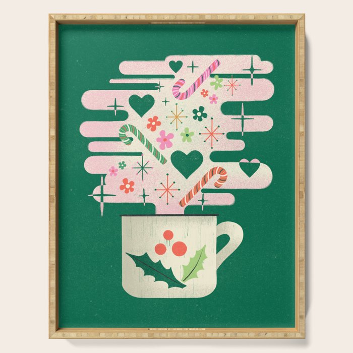 A Cup of Cheer - Warm Wishes Festive Holiday Mug Serving Tray
