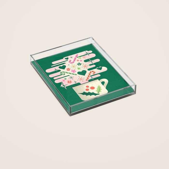 A Cup of Cheer - Warm Wishes Festive Holiday Mug Acrylic Tray