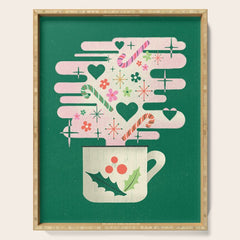 A Cup of Cheer - Warm Wishes Festive Holiday Mug Serving Tray