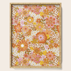 70s Floral Pattern Serving Tray
