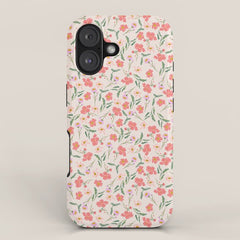 A breath of fresh air - A seamless floral pattern in pinks and reds iPhone Case