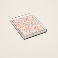 A breath of fresh air - A seamless floral pattern in pinks and reds Acrylic Tray