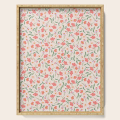 A breath of fresh air - A seamless floral pattern in pinks and reds Serving Tray