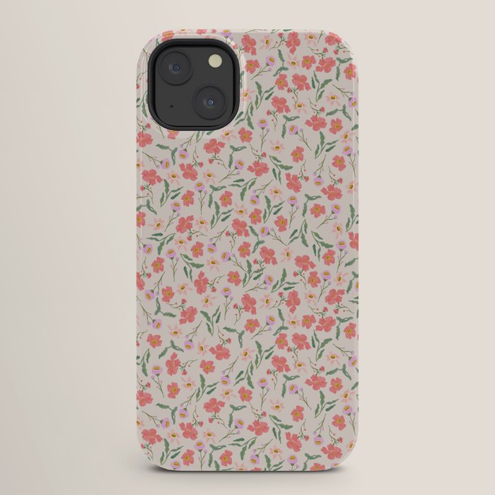A breath of fresh air - A seamless floral pattern in pinks and reds iPhone Case