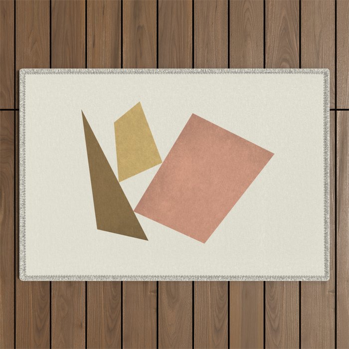 3 Forms Composition - Pink Outdoor Rug
