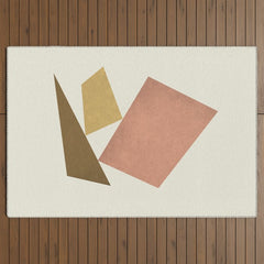3 Forms Composition - Pink Outdoor Rug