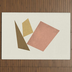 3 Forms Composition - Pink Outdoor Rug