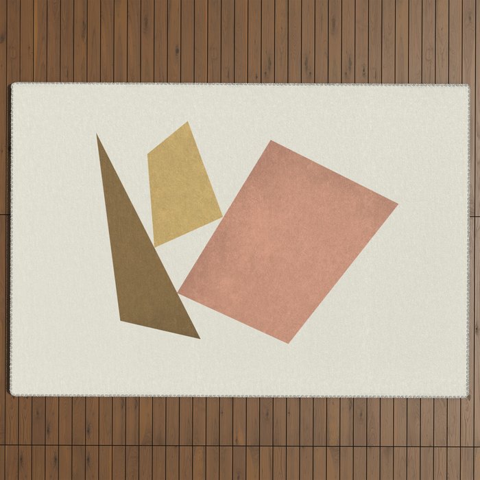 3 Forms Composition - Pink Outdoor Rug