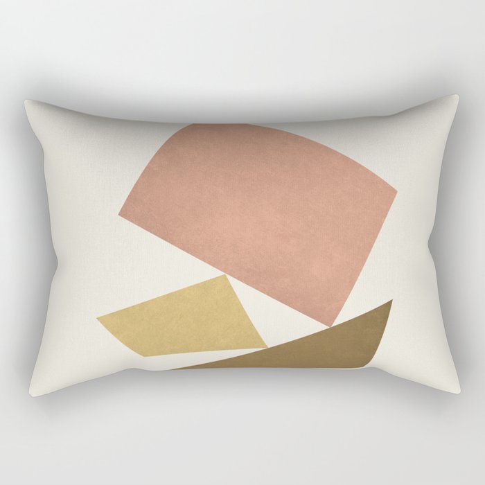 3 Forms Composition - Pink Rectangular Pillow
