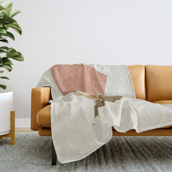 3 Forms Composition - Pink Throw Blanket