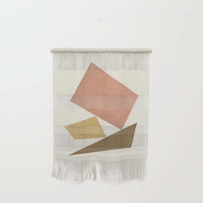 3 Forms Composition - Pink Wall Hanging