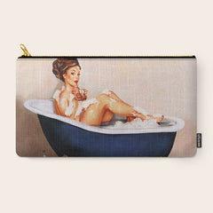 "Bathtub Whiskey" - Cute Vintage Brunette Pinup Girl Soaks & Enjoys A Cocktail. (V.2) Carry All Pouch