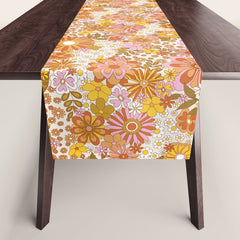 70s Floral Pattern Table Runner