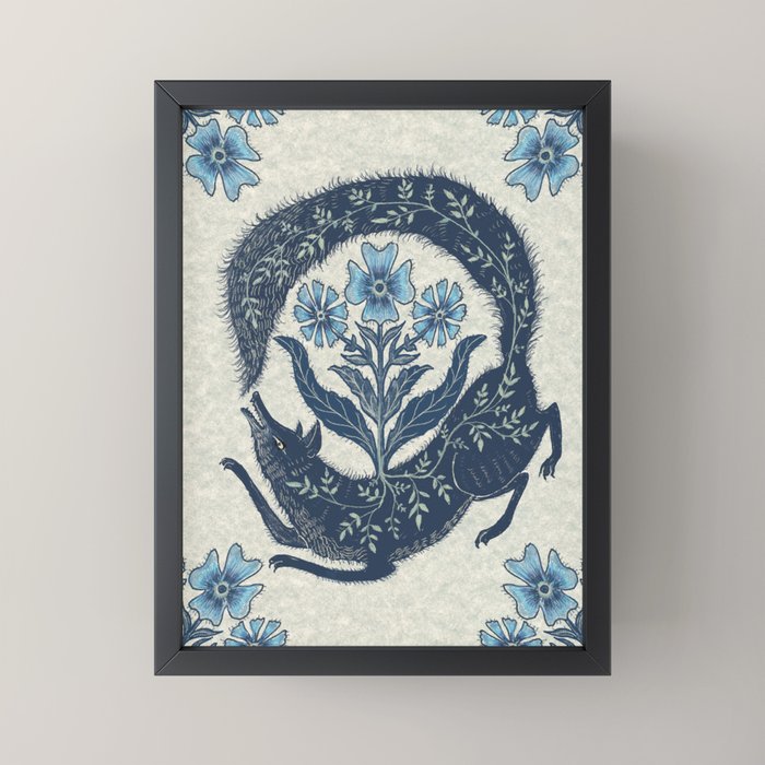 A Fox Chasing Its Tail Mini Art Print