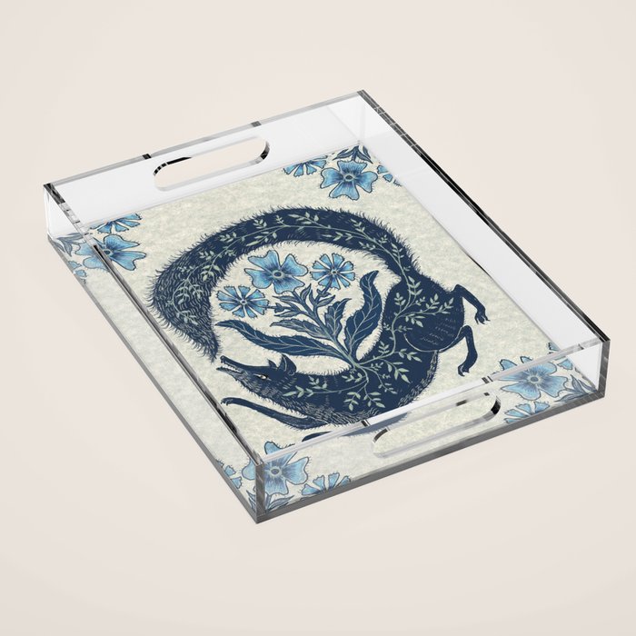 A Fox Chasing Its Tail Acrylic Tray