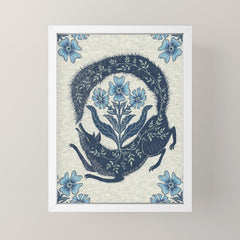 A Fox Chasing Its Tail Mini Art Print