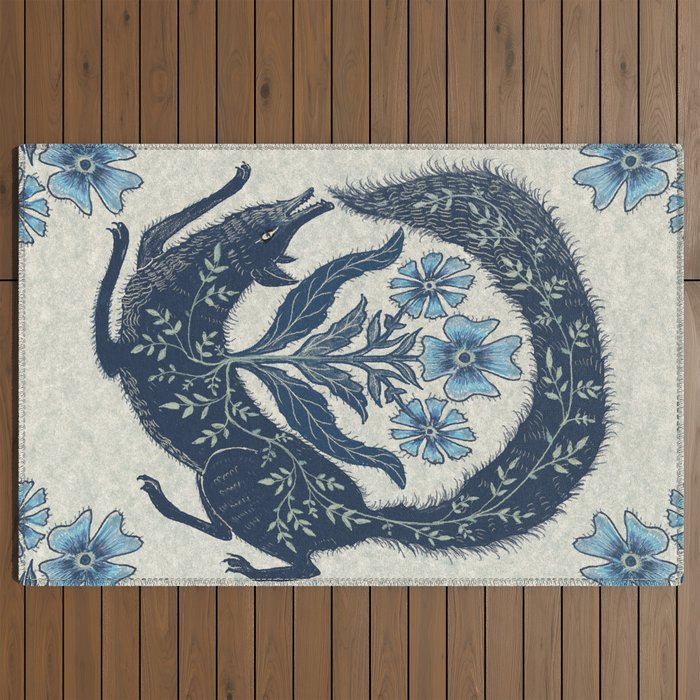 A Fox Chasing Its Tail Outdoor Rug
