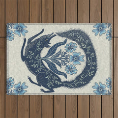 A Fox Chasing Its Tail Outdoor Rug