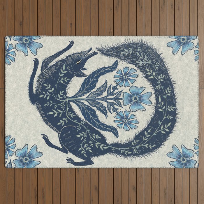 A Fox Chasing Its Tail Outdoor Rug
