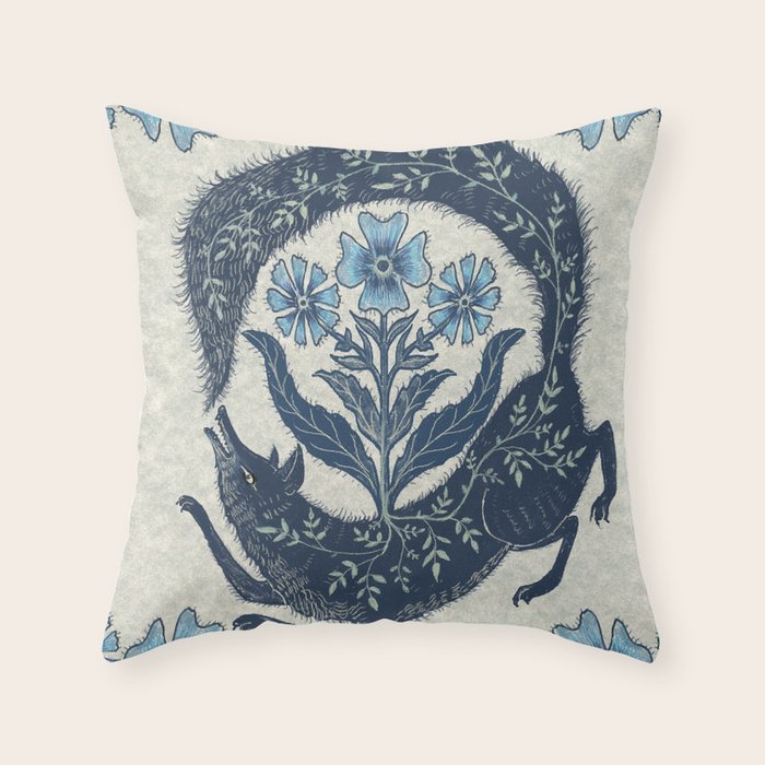 A Fox Chasing Its Tail Throw Pillow