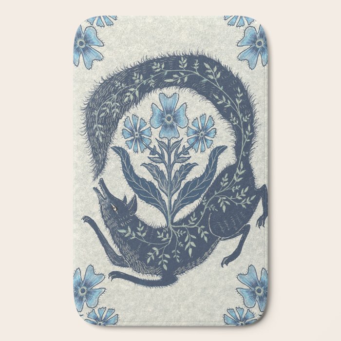 A Fox Chasing Its Tail Bath Mat