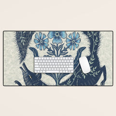A Fox Chasing Its Tail Desk Mat