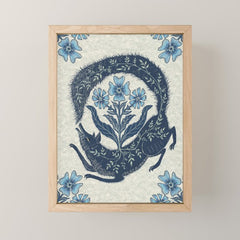 A Fox Chasing Its Tail Mini Art Print