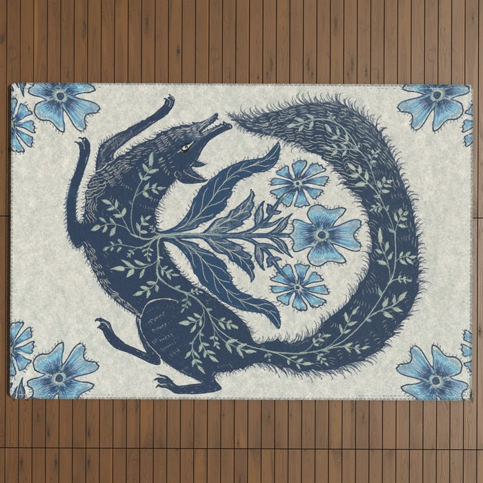 A Fox Chasing Its Tail Outdoor Rug