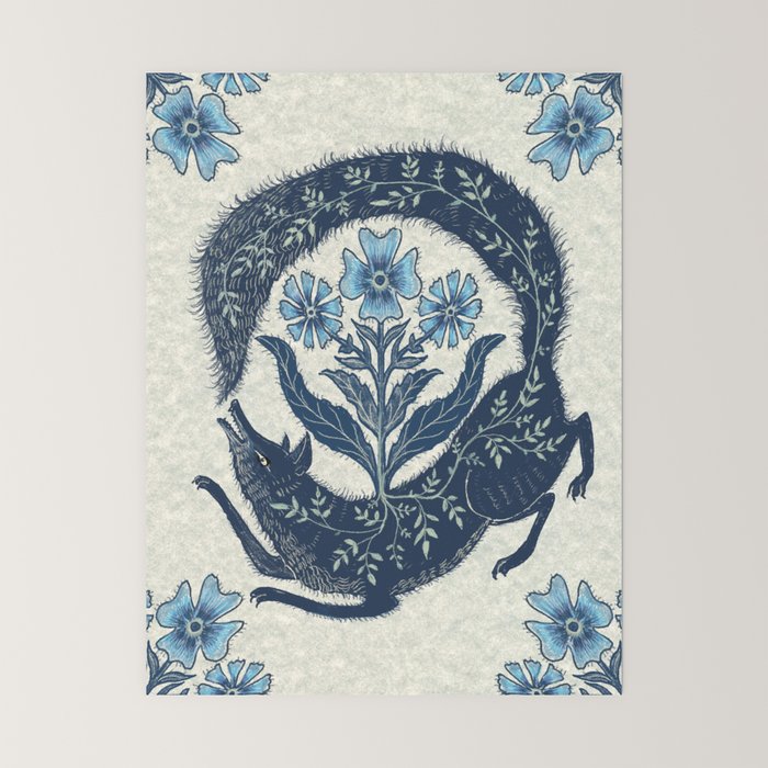 A Fox Chasing Its Tail Mini Art Print