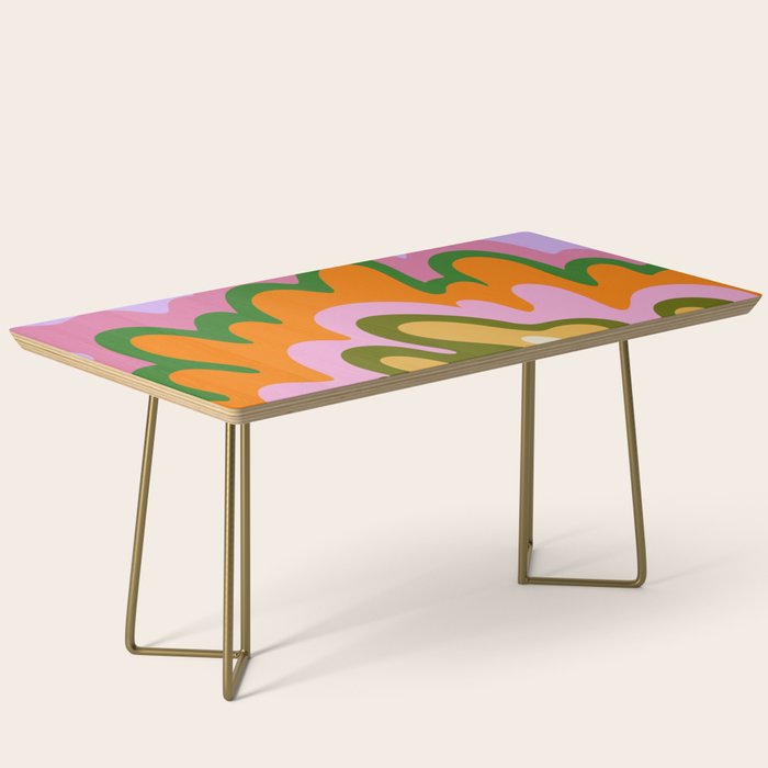 70s Hippie Retro Abstract Colorful Explosion Coffee Table
