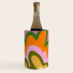70s Hippie Retro Abstract Colorful Explosion Wine Chiller