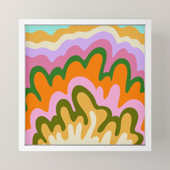 70s Hippie Retro Abstract Colorful Explosion Mini Art Print