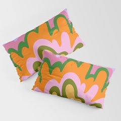 70s Hippie Retro Abstract Colorful Explosion Pillow Sham