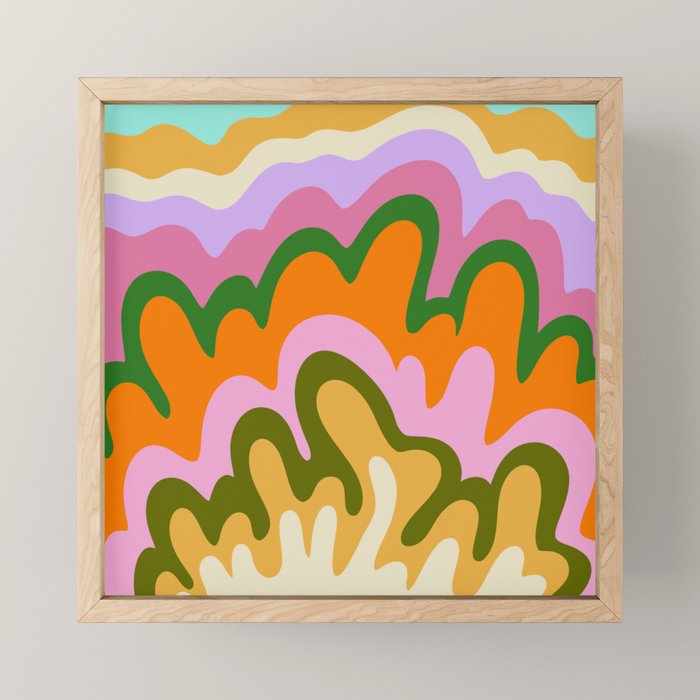70s Hippie Retro Abstract Colorful Explosion Mini Art Print