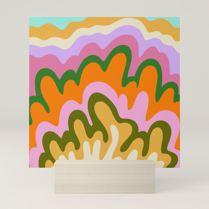 70s Hippie Retro Abstract Colorful Explosion Mini Art Print