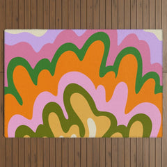 70s Hippie Retro Abstract Colorful Explosion Outdoor Rug