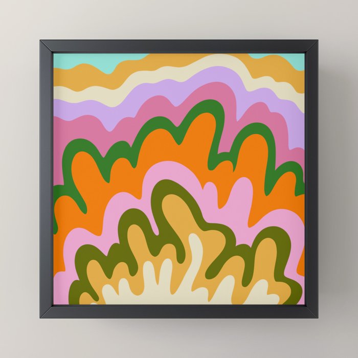 70s Hippie Retro Abstract Colorful Explosion Mini Art Print
