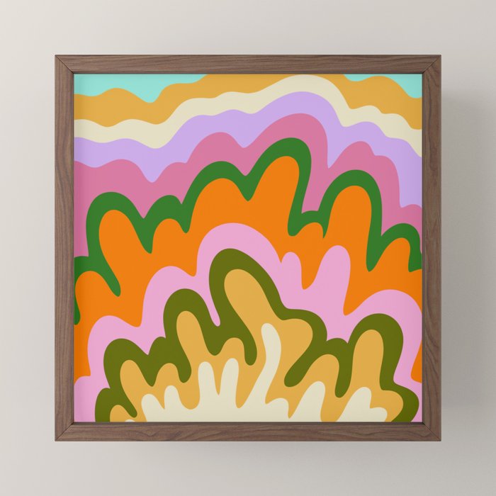 70s Hippie Retro Abstract Colorful Explosion Mini Art Print