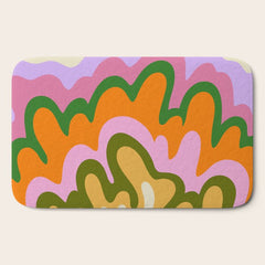 70s Hippie Retro Abstract Colorful Explosion Bath Mat