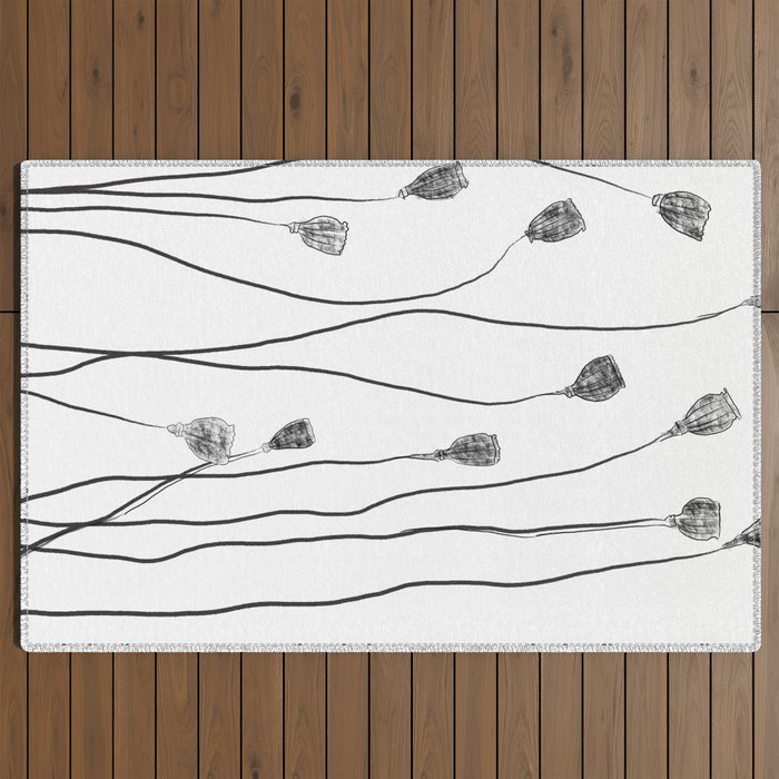 A group of poppy heads Outdoor Rug