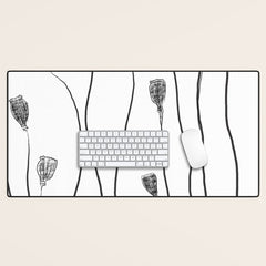 A group of poppy heads Desk Mat