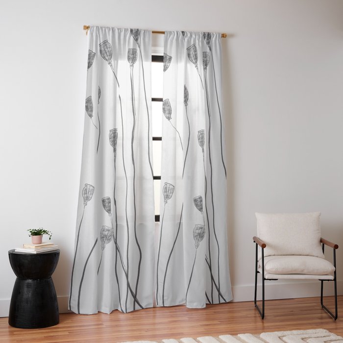 A group of poppy heads Window Curtain