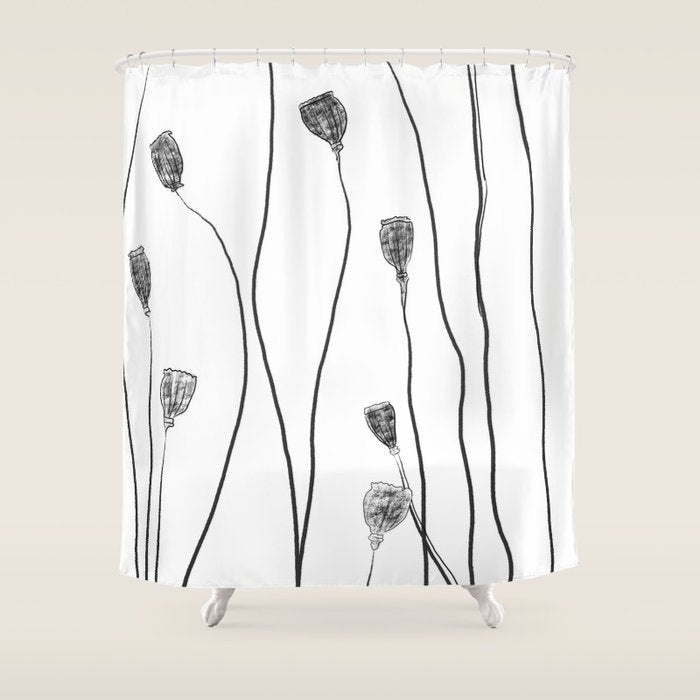 A group of poppy heads Shower Curtain