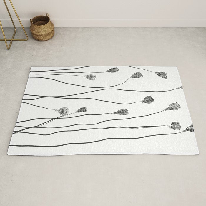 A group of poppy heads Rug