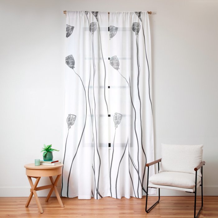 A group of poppy heads Window Curtain