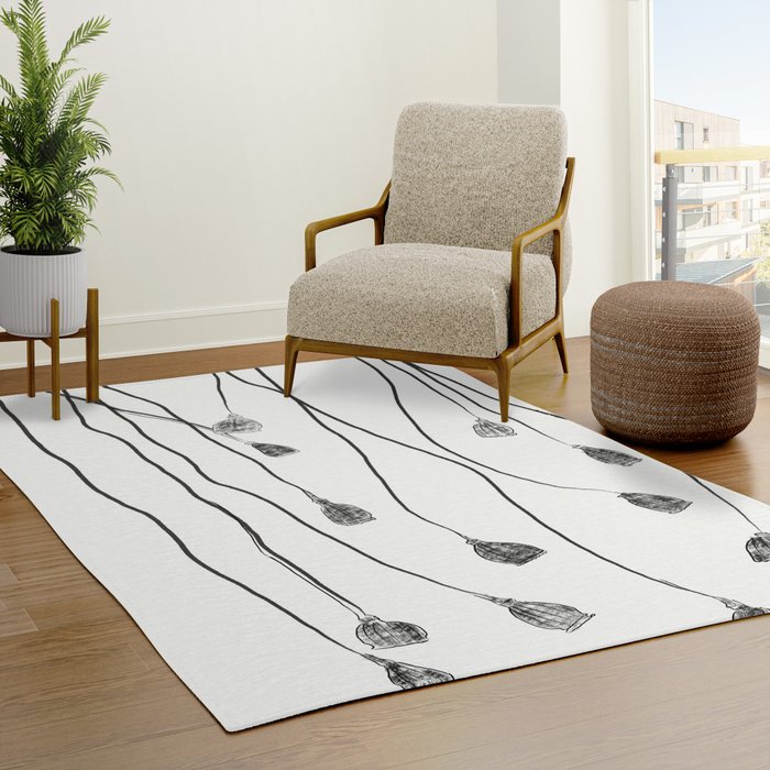 A group of poppy heads Rug