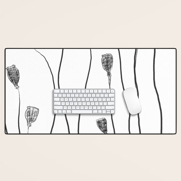 A group of poppy heads Desk Mat